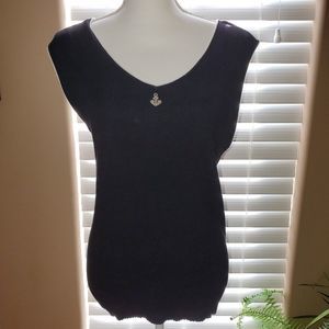 Carole Little Navy Knit Tank Top XL
